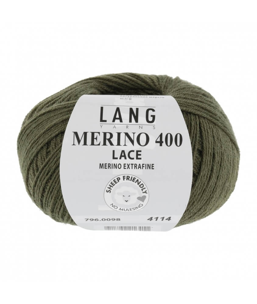 Laine MERINO 400 LACE - Lang Yarns sperenza pelote vert 098 98 herbe pelouse