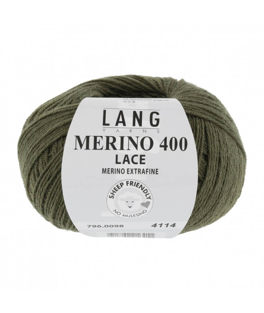 Laine MERINO 400 LACE - Lang Yarns sperenza pelote vert 098 98 herbe pelouse Laine MERINO 400 LACE - Lang Yarns sperenza pelote vert 098 98 herbe pelouse