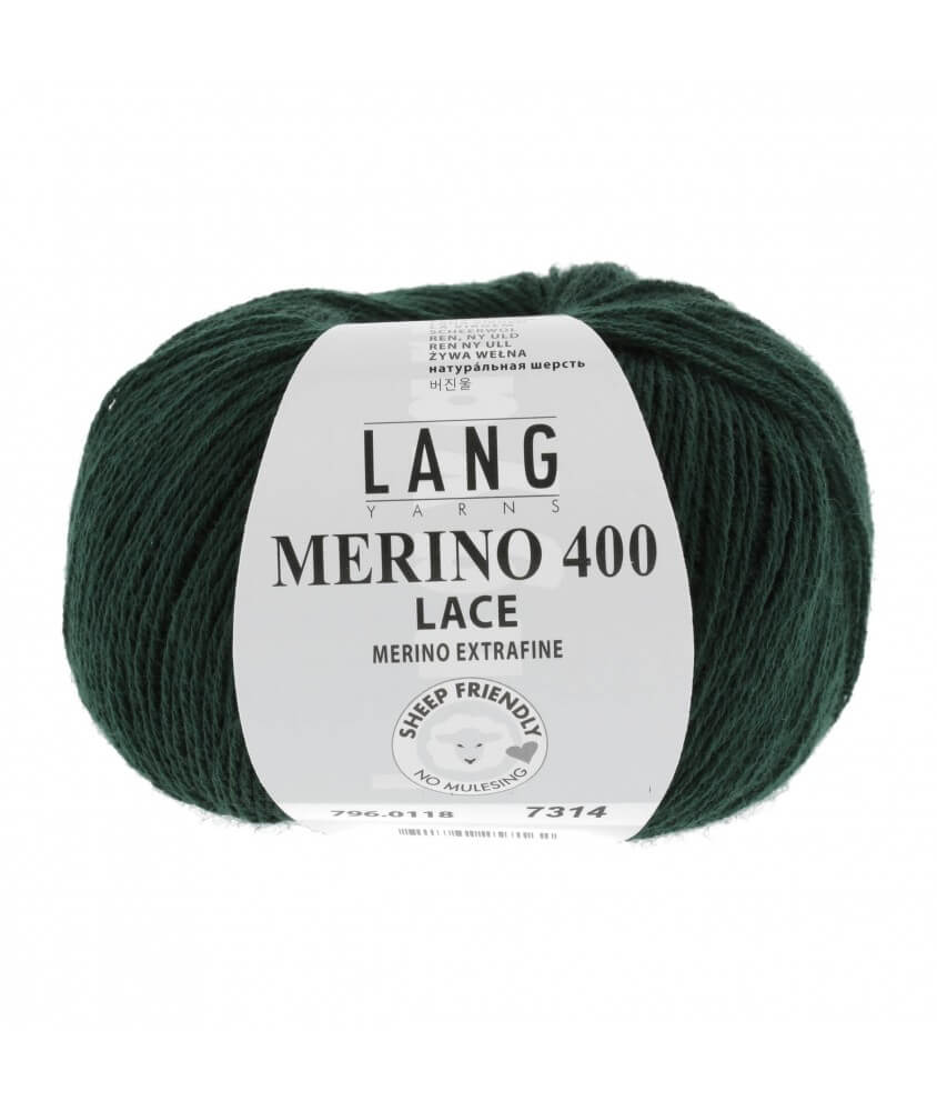 Laine MERINO 400 LACE - Lang Yarns sperenza pelote vert 118 0118 Laine MERINO 400 LACE - Lang Yarns sperenza pelote vert 118 0118