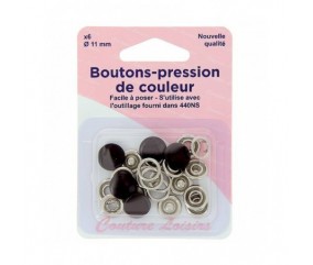 boutons pression 11mm couleur noir