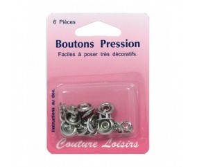 Boutons pression blanc diam. 11 mm X 6 - Distrifil