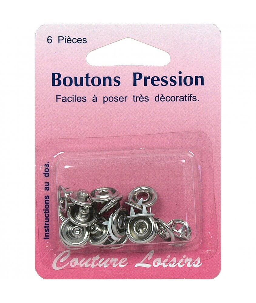 Boutons pression blanc diam. 11 mm X 6 - Distrifil