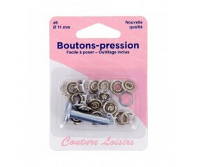 Boutons pression blanc avec outillage diam. 11 mm X 6 - Distrifil