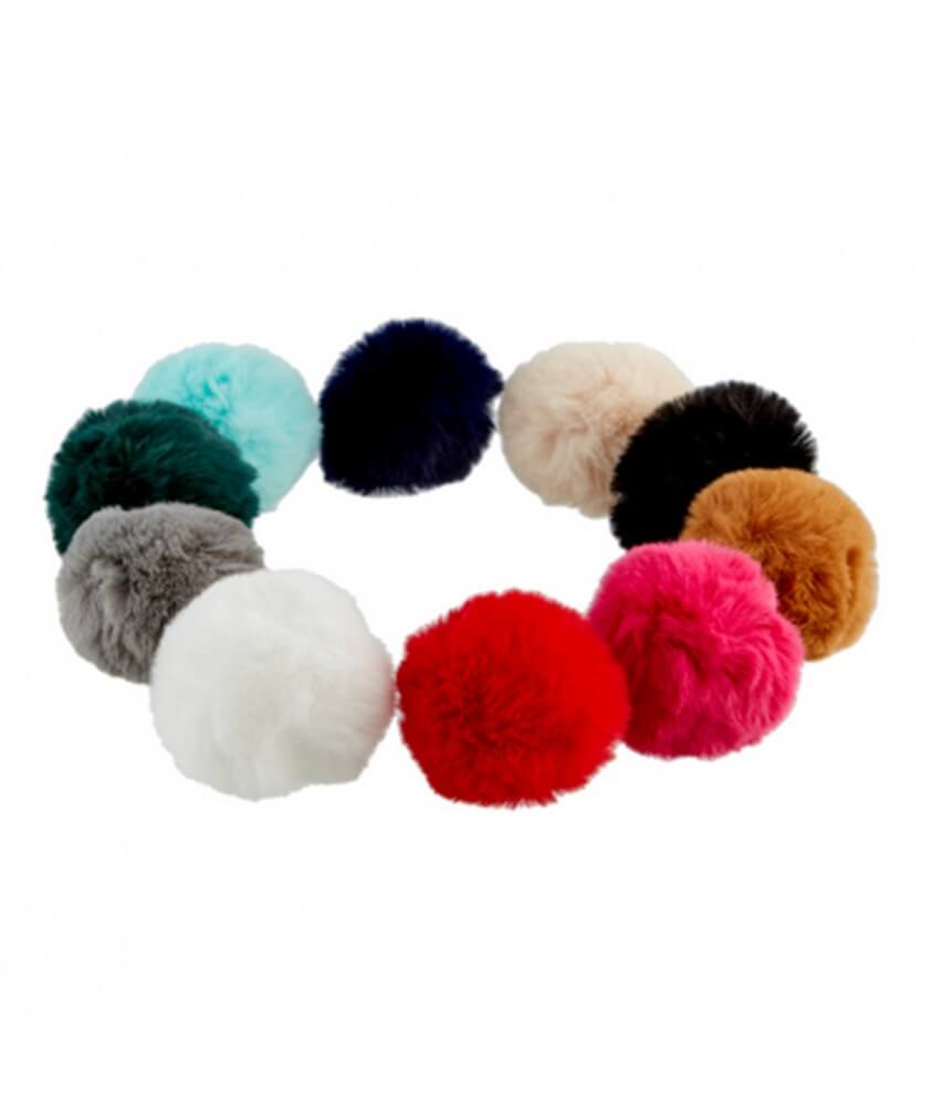 Lot de 10 POMPONS fausse fourrure assortiment diam. 80 mm - Union Knopf