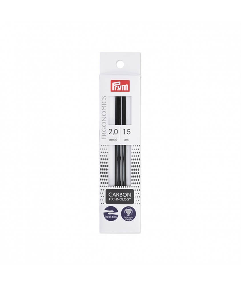 Aiguilles tricot double pointe Ergonomics Carbon 15cm n°2 Aiguilles tricot double pointe Ergonomics Carbon 15cm n°2