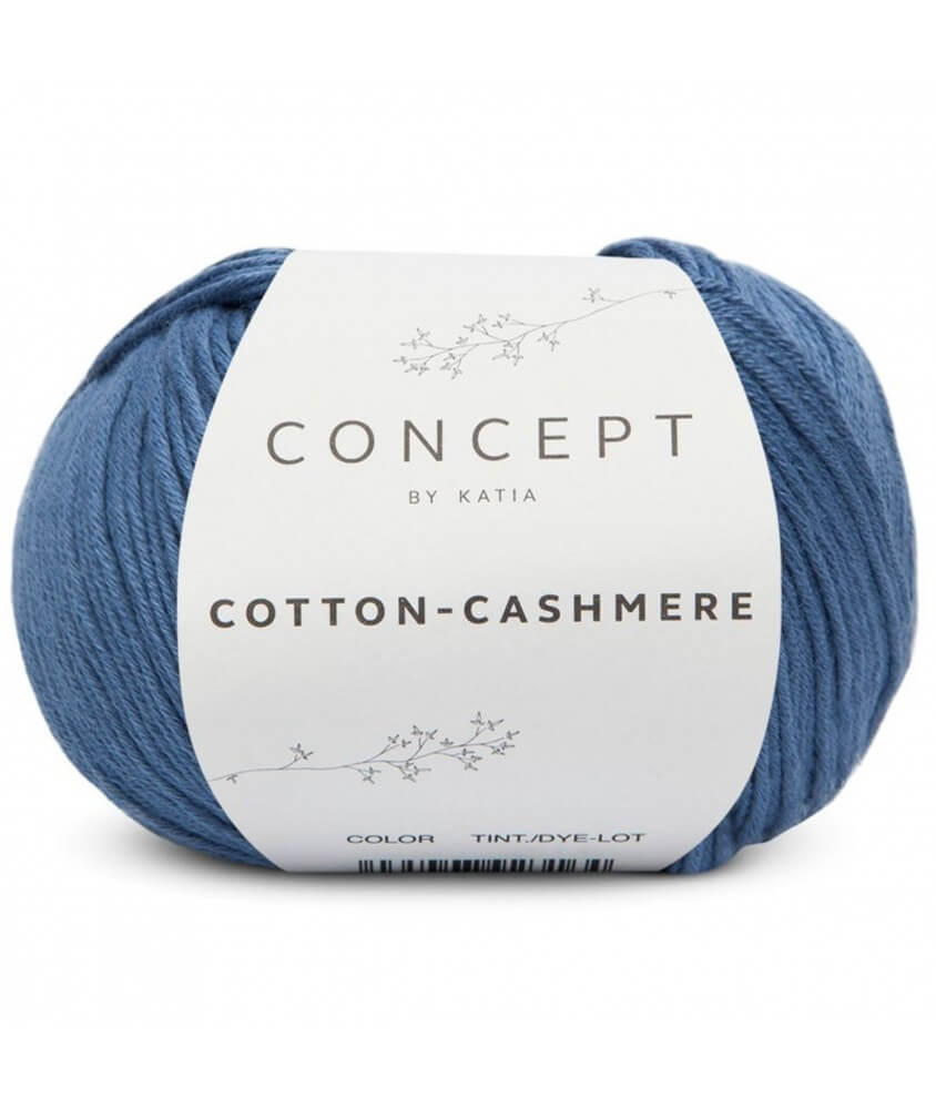 Fil à tricoter Cotton-Cashmere - Katia sperenza bleu mer 65 Fil à tricoter Cotton-Cashmere - Katia sperenza bleu mer 65