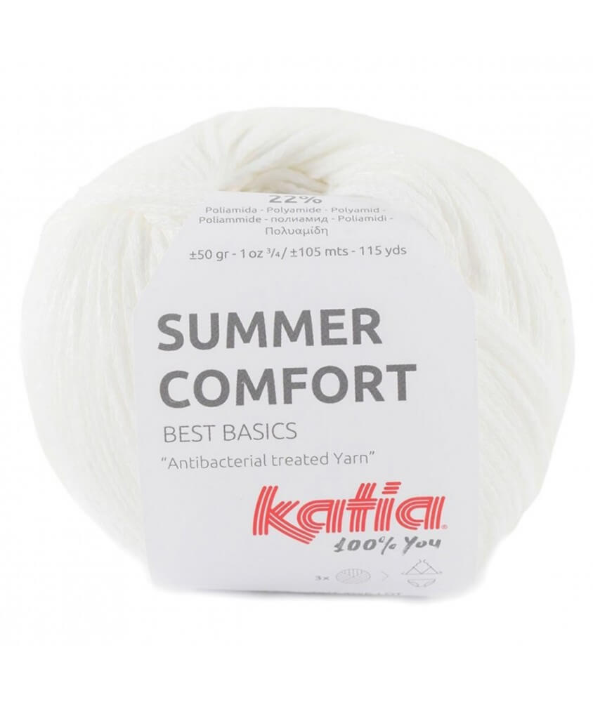 Fil à tricoter antibactérien Summer Comfort - Katia Sperenza blanc 60 Fil à tricoter antibactérien Summer Comfort - Katia Sperenza blanc 60