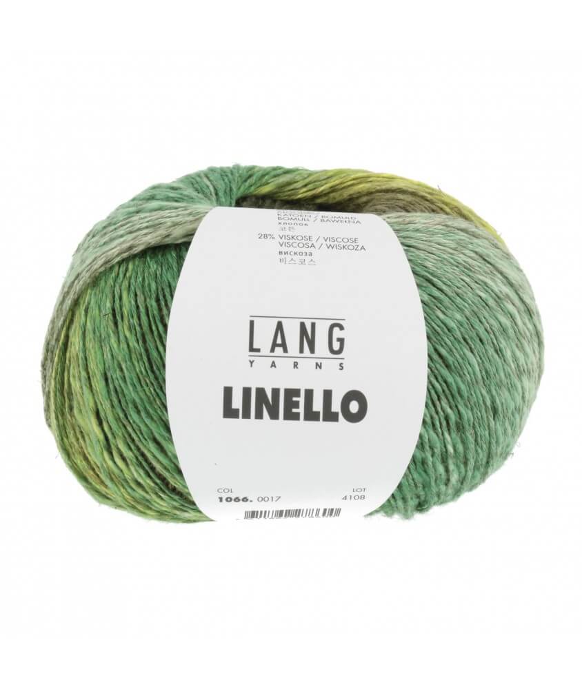 Pelote de lin à tricoter Linello - Lang Yarns 017 vert Sperenza
