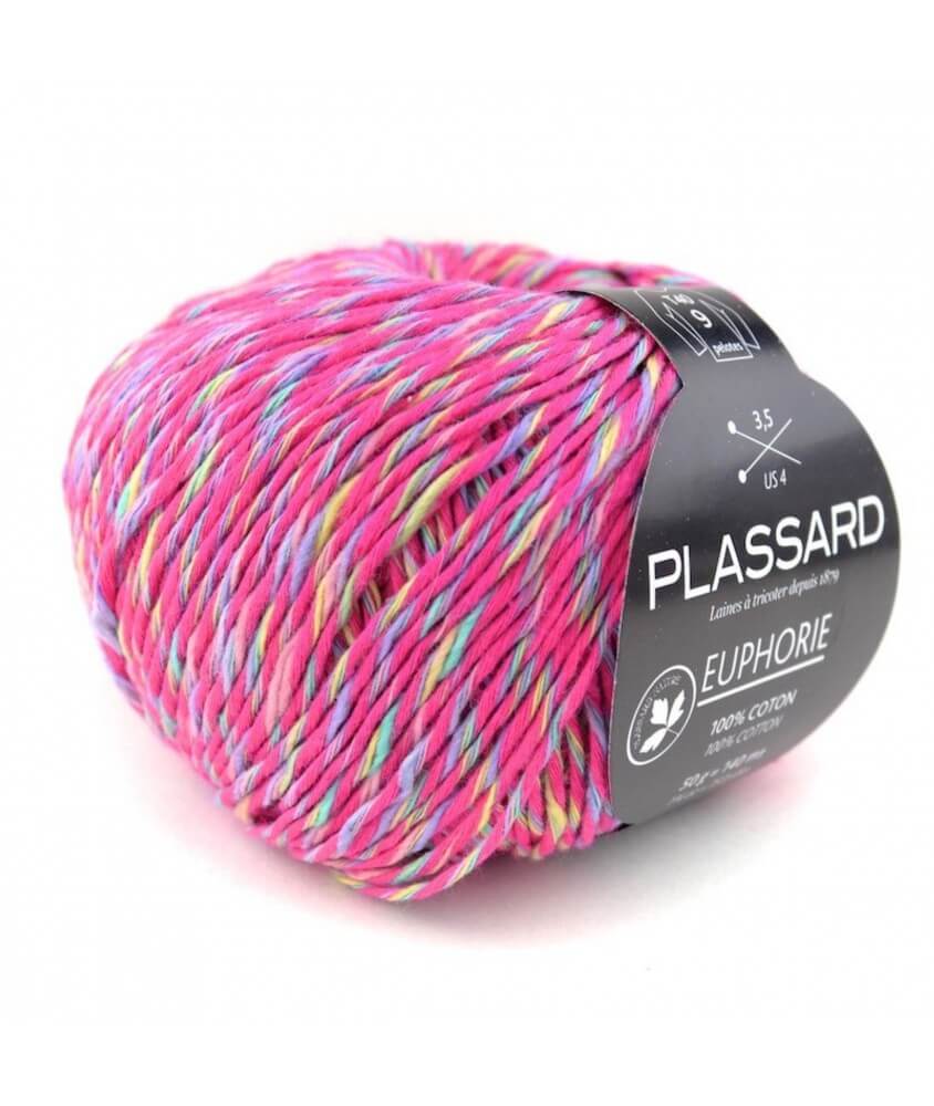 Pelote de coton à tricoter Euphorie - Plassard rose 34 sperenza