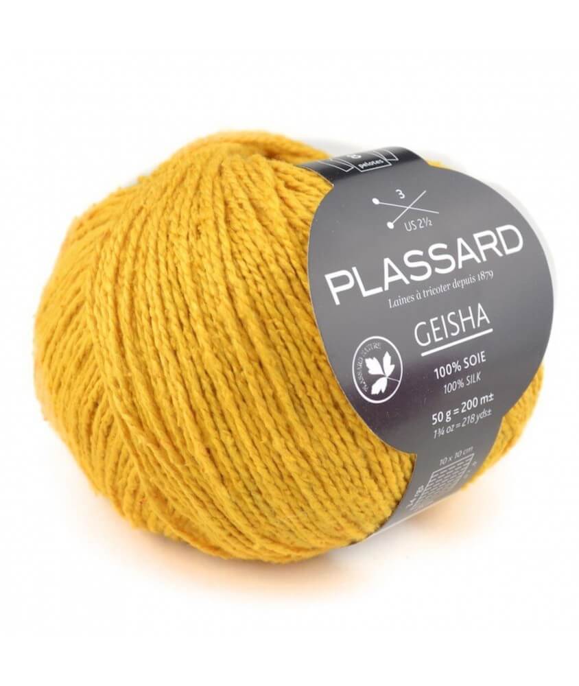 Fil de soie exceptionnel à tricoter Geisha - Plassard jaune 44 sperenza