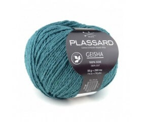 Fil de soie exceptionnel à tricoter Geisha - Plassard vert 76 sperenza