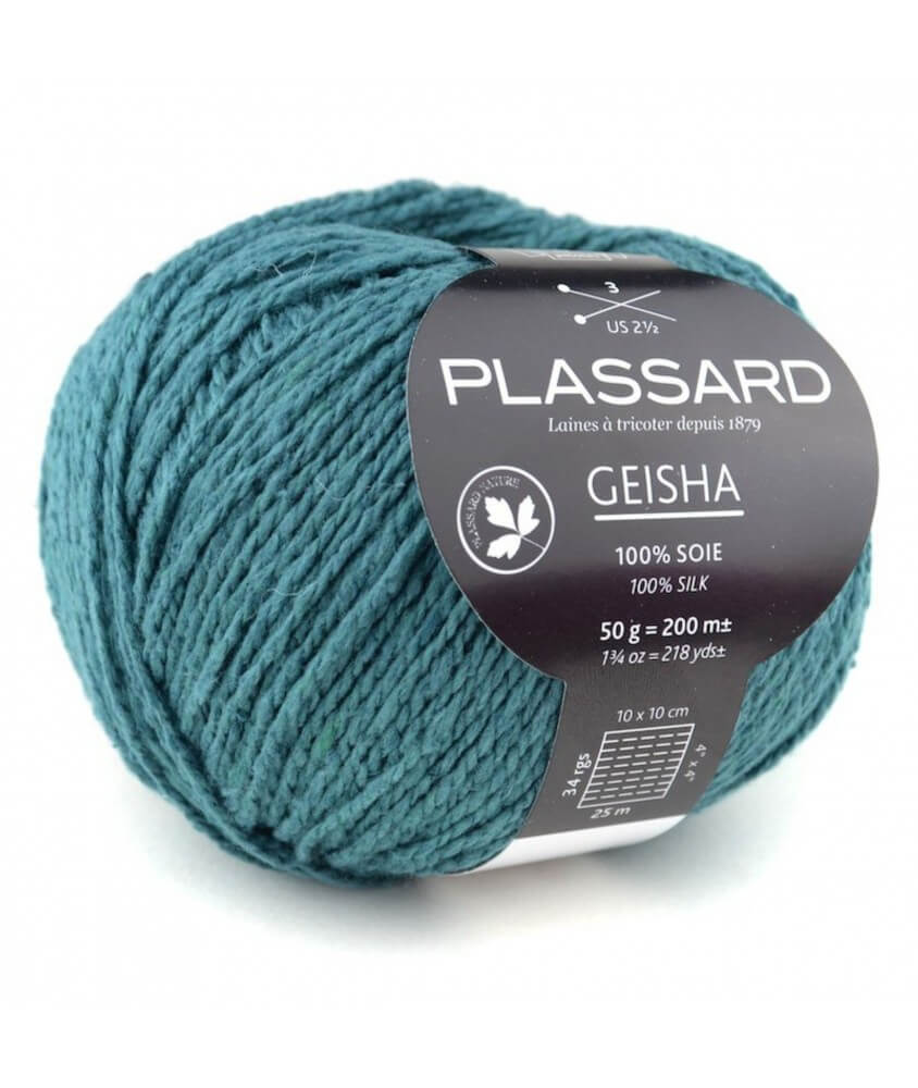 Fil de soie exceptionnel à tricoter Geisha - Plassard vert 76 sperenza Fil de soie exceptionnel à tricoter Geisha - Plassard vert 76 sperenza