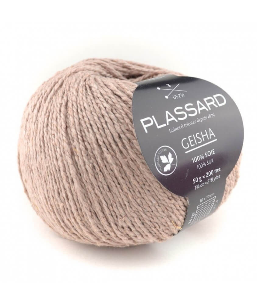 Fil de soie exceptionnel à tricoter Geisha - Plassard marron 80 sperenza