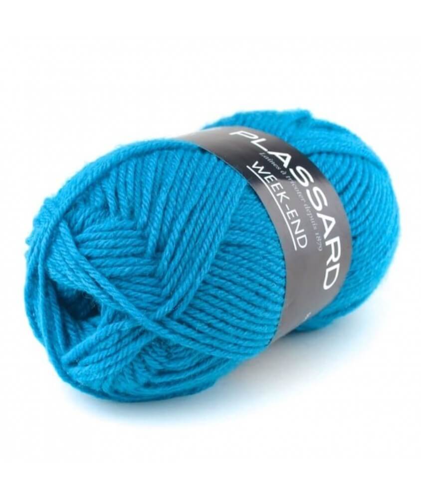 Pelote de laine à tricoter Week-End - Plassard bleu 26 sperenza