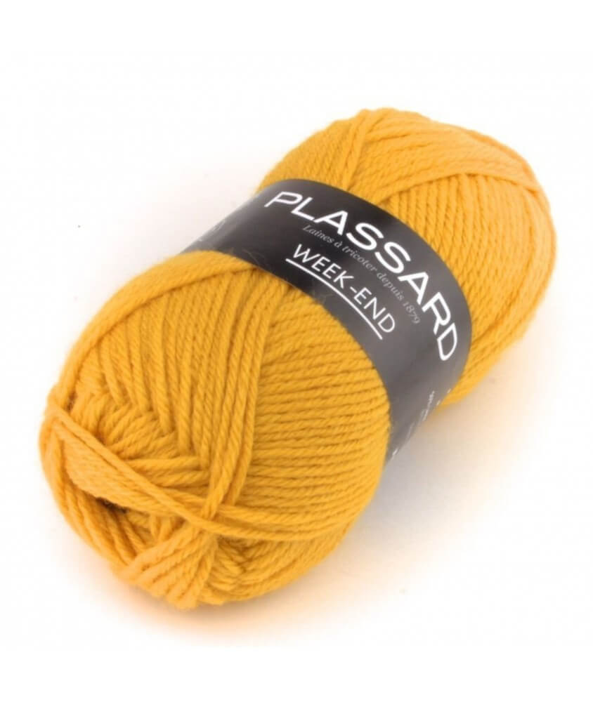 Pelote de laine à tricoter Week-End - Plassard jaune 43 sperenza