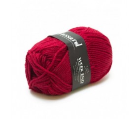 Pelote de laine à tricoter Week-End - Plassard rouge 1255 sperenza