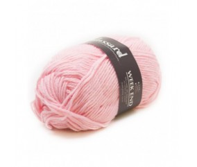 Pelote de laine à tricoter Week-End - Plassard rose 3120 sperenza