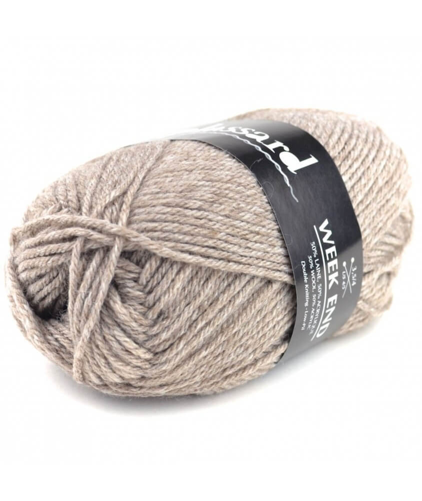 Pelote de laine à tricoter Week-End - Plassard marron 3185 sperenza