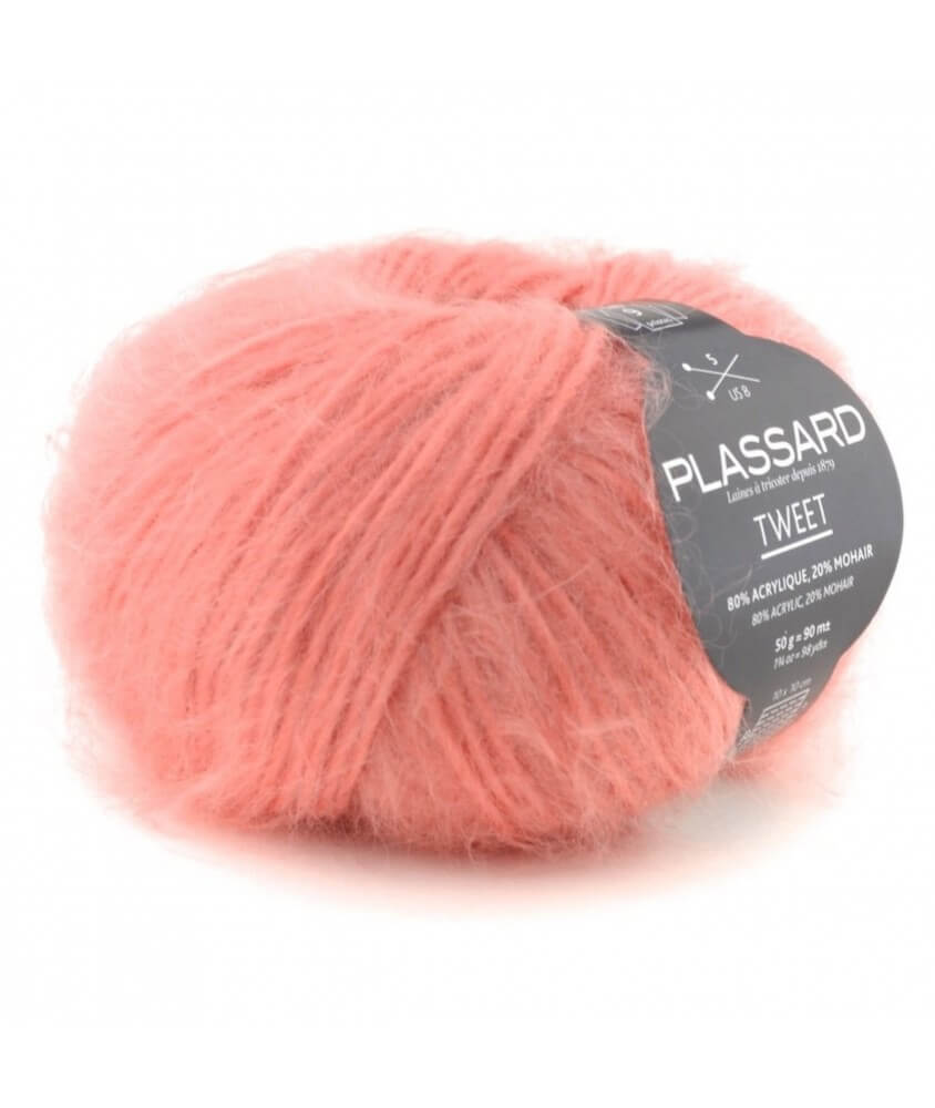 Pelote de mohair à tricoter Tweet - Plassard orange 50 sperenza