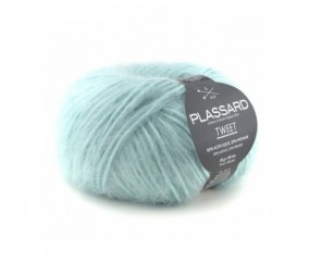 Pelote de mohair à tricoter Tweet - Plassard bleu 70 sperenza
