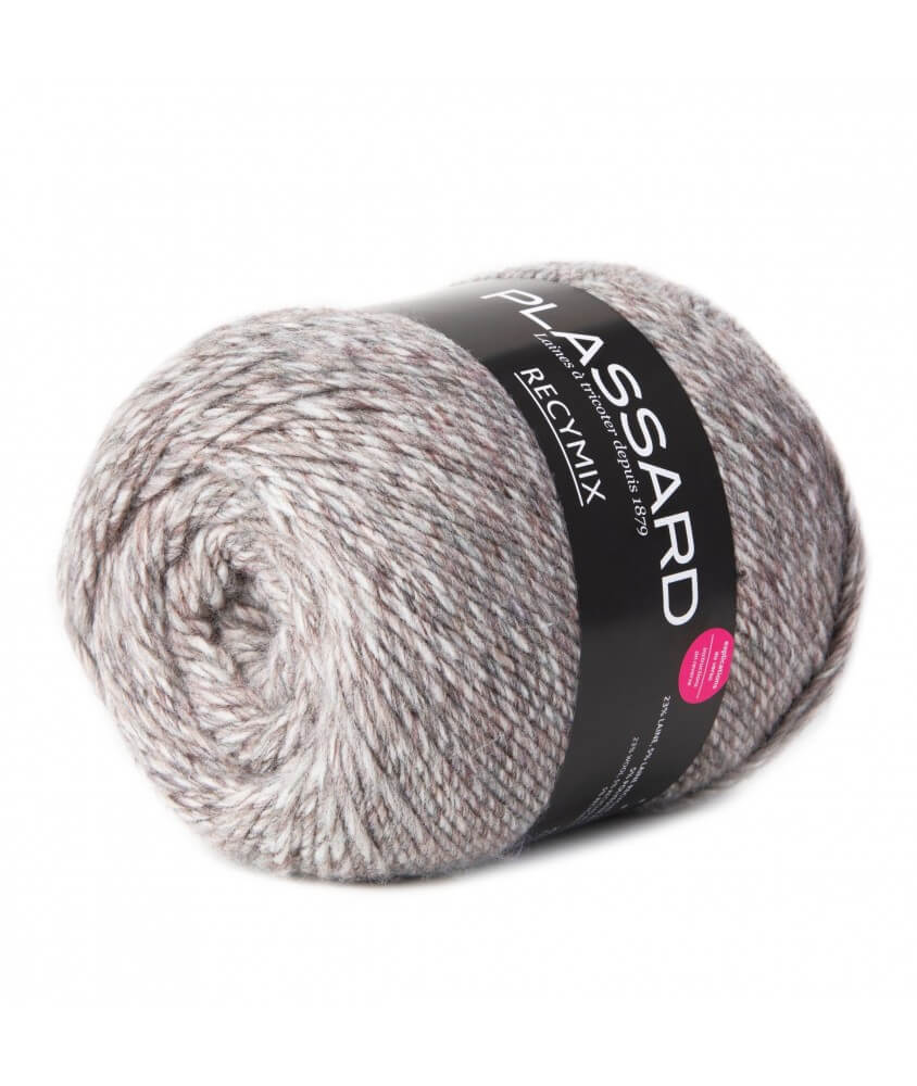 Pelote à tricoter Recymix - Plassard gris clair 80 sperenza Pelote à tricoter Recymix - Plassard gris clair 80 sperenza