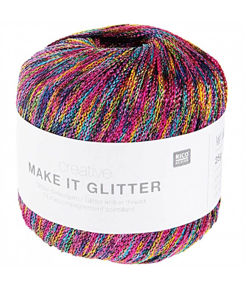 Pelote de coton Creative Make It Glitter - Rico Design multicolore 4 rainbow sperenza