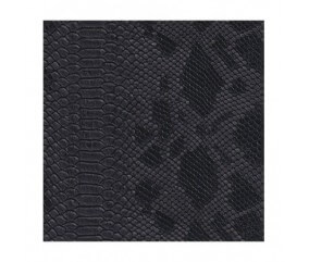 Simili-cuir effet peau de reptile Comodo noir (UNITE=50CM)
