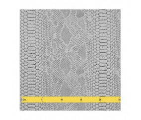 TISSU similicuir gris perle serpent reptile