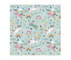 Tissu licorne celadon magique arc en ciel enfant chambre habits couture jouet rigolo film fille garçon sperenza