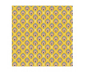 PEACOCK plume de paon JAUNE tissus sperenza imprimé