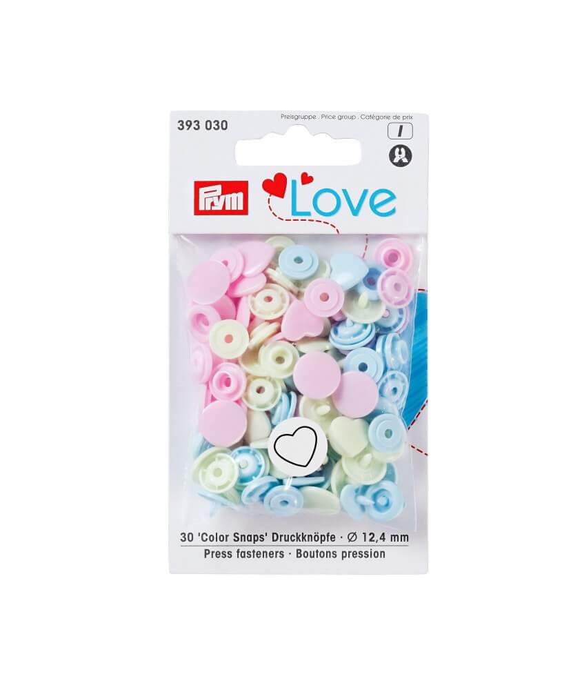  Bouton pression Color Love Coeur 12,4mm X 30 - Prym - certifié Oeko-Tex