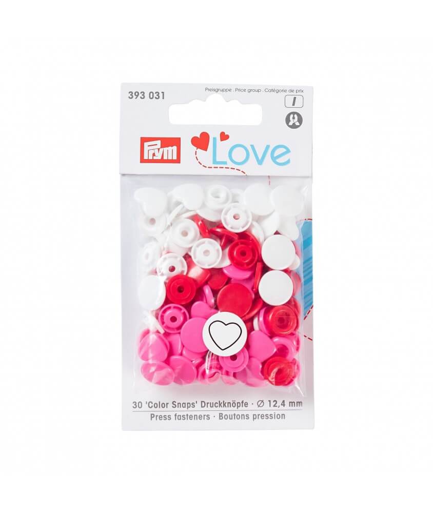 Bouton pression Color Love Coeur 12,4mm X 30 - Prym - certifié Oeko-Tex Bouton pression Color Love Coeur 12,4mm X 30 - Prym - certifié Oeko-Tex