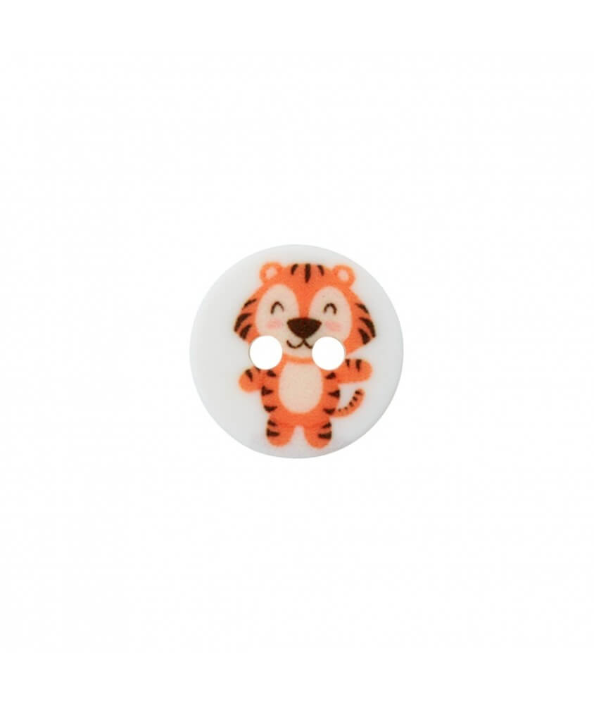 Bouton animaux polyester 2 trous 12mm - Prym  tigre multicolore sperenza