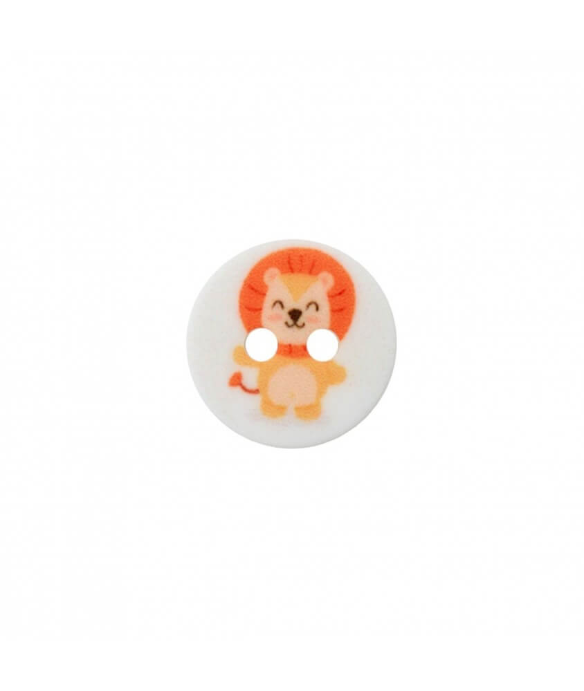 Bouton animaux polyester 2 trous 12mm - Prym lion multicolore sperenza