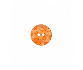 Bouton rond Fleurs 12 mm 2 trous - Prym ORANGE FLEURS SPERENZA