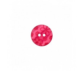 Bouton rond Fleurs 12 mm 2 trous - Prym FUCHSIA FLEURS SPERENZA