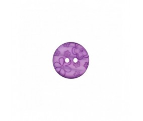 Bouton rond Fleurs 12 mm 2 trous - Prym LILAS FLEURS SPERENZA