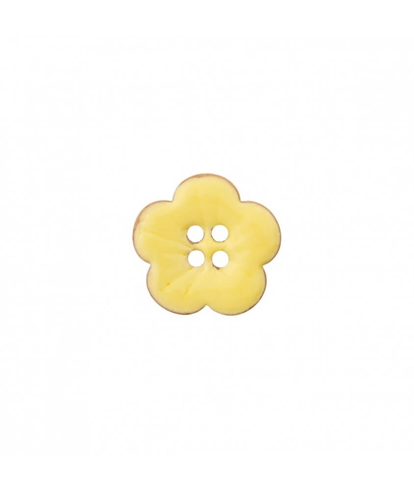 Bouton coco 4 trous Fleur 18mm - Prym JAUNE FLEURS SPERENZA