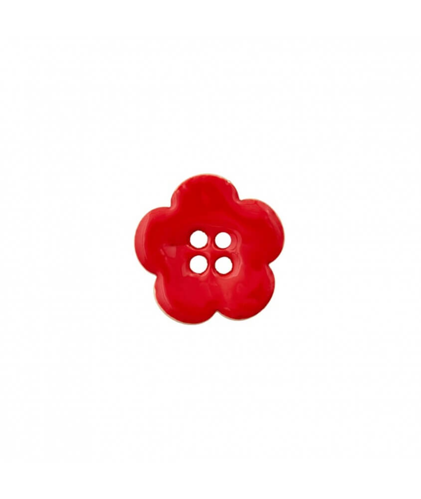 Bouton coco 4 trous Fleur 18mm - Prym ROUGE FLEURS SPERENZA