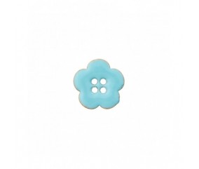 Bouton coco 4 trous Fleur 18mm - Prym BLEU CIEL FLEURS SPERENZA