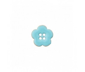 Bouton coco 4 trous Fleur 18mm - Prym BLEU CIEL FLEURS SPERENZA