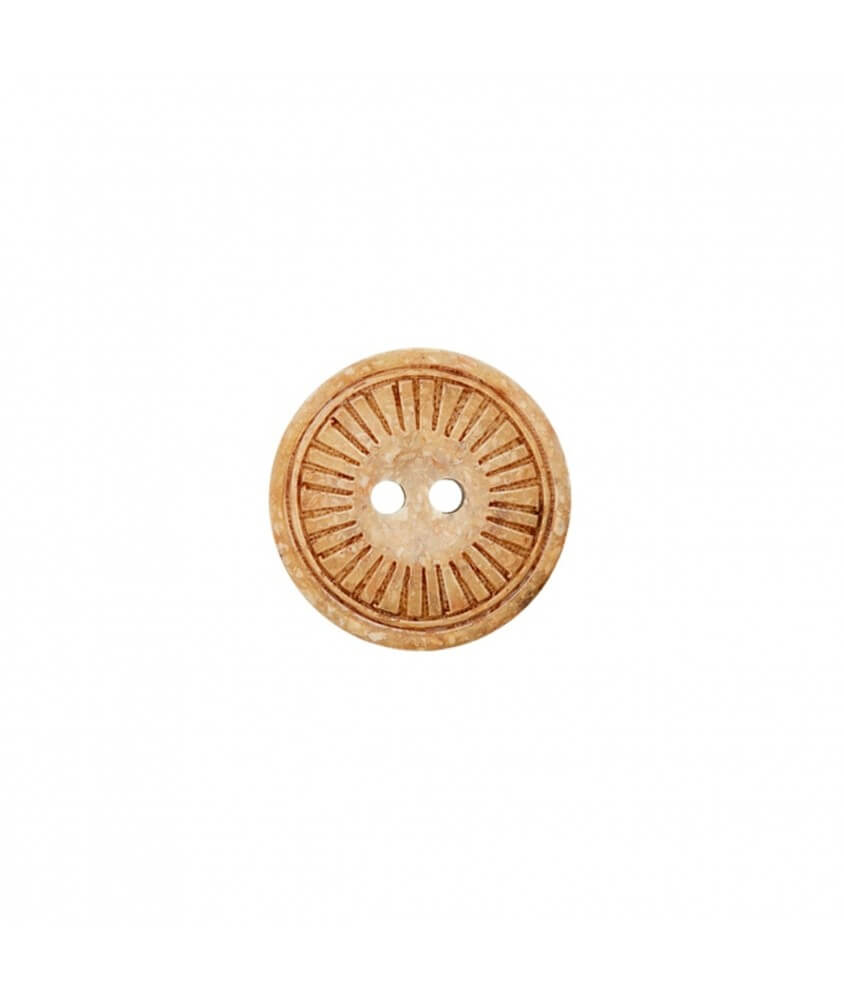 Bouton polyester et bois 2 trous 23mm - Prym beig camel marron sperenza Bouton polyester et bois 2 trous 23mm - Prym beig camel marron sperenza