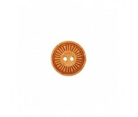 Bouton polyester et bois 2 trous 23mm - Prym  moutarde orange sperenza