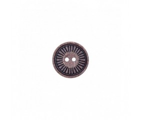 Bouton polyester et bois 2 trous 23mm - Prym  bleu foncé sperenza