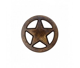 Bouton Étoile métal à queue 18mm - LAITON ANTIQUE SPERENZA