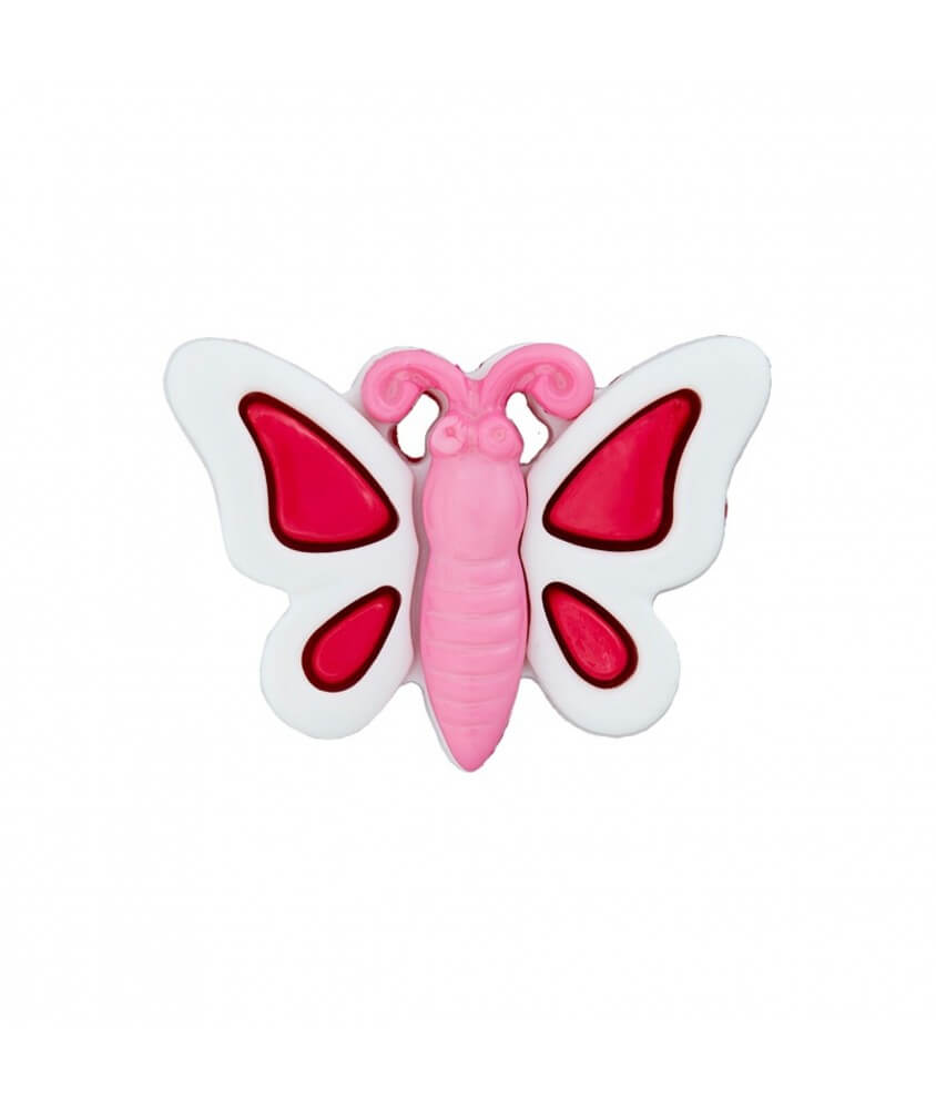 Bouton Papillon polyester à queue 18mm - Prym ROSE ET BLANC SPERENZA