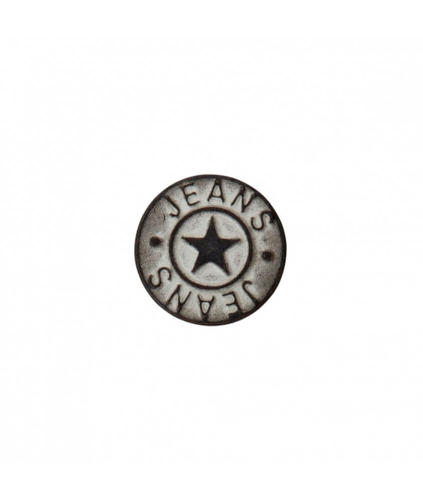 Bouton jeans métal pied étoile 18 mm - Prym argent antique gris sperenza