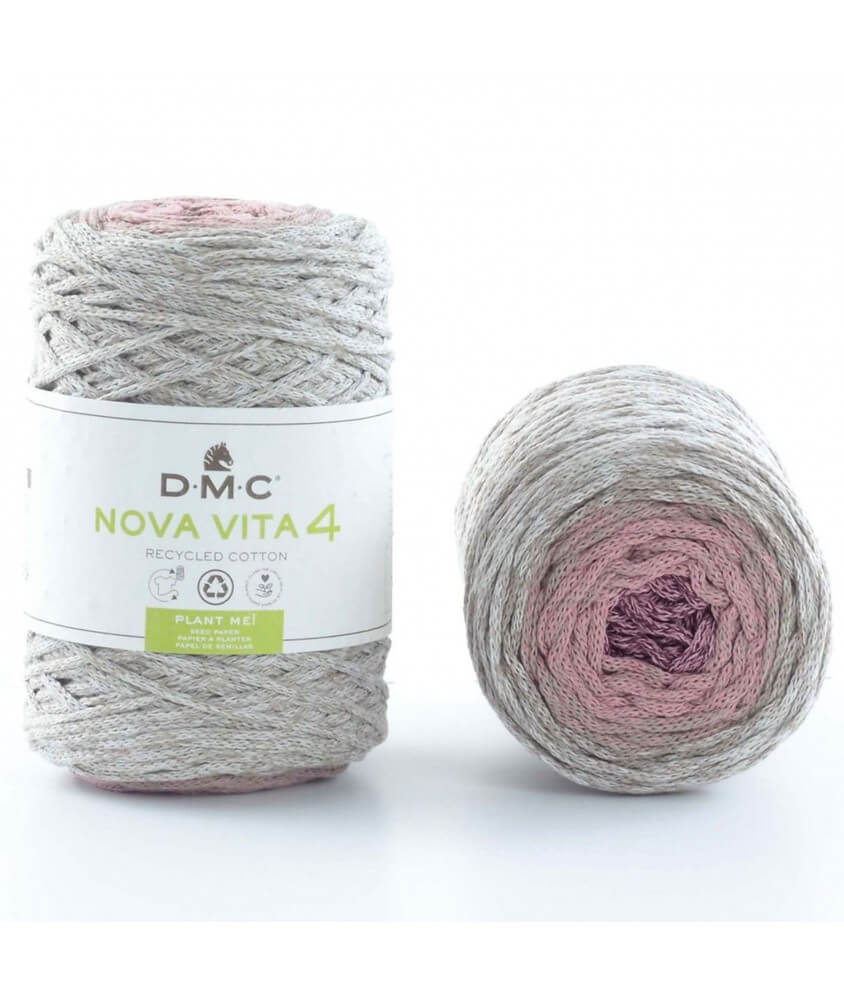 Coton recyclé macramé NOVA VITA 4 chiné (250gr) ! - Dmc - certifié Oeko-Tex rose sperenza