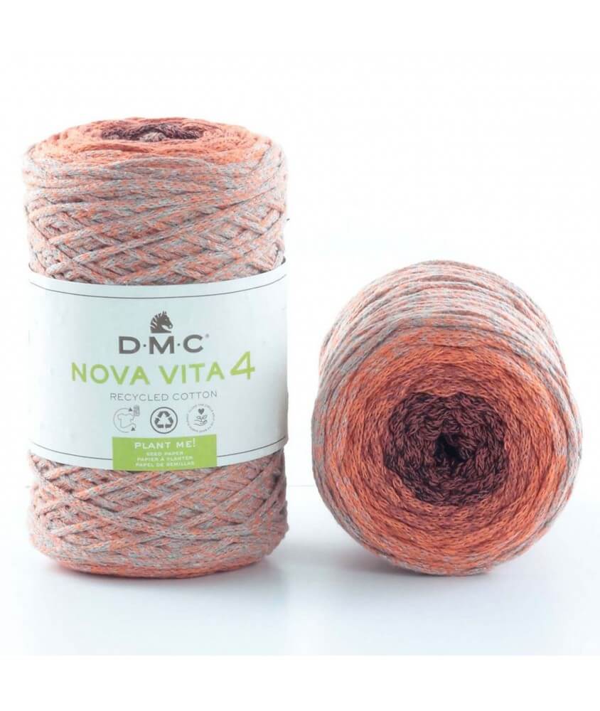 Coton recyclé macramé NOVA VITA 4 chiné (250gr) ! - Dmc - certifié Oeko-Tex orange sperenza