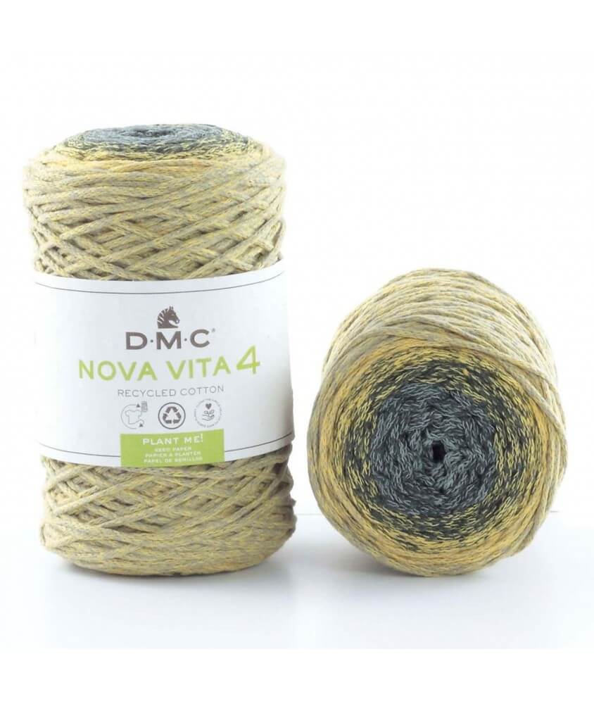 Coton recyclé macramé NOVA VITA 4 chiné (250gr) ! - Dmc - certifié Oeko-Tex jaune sperenza